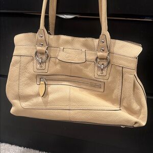 Coach Beige Leather Shoulder Bag